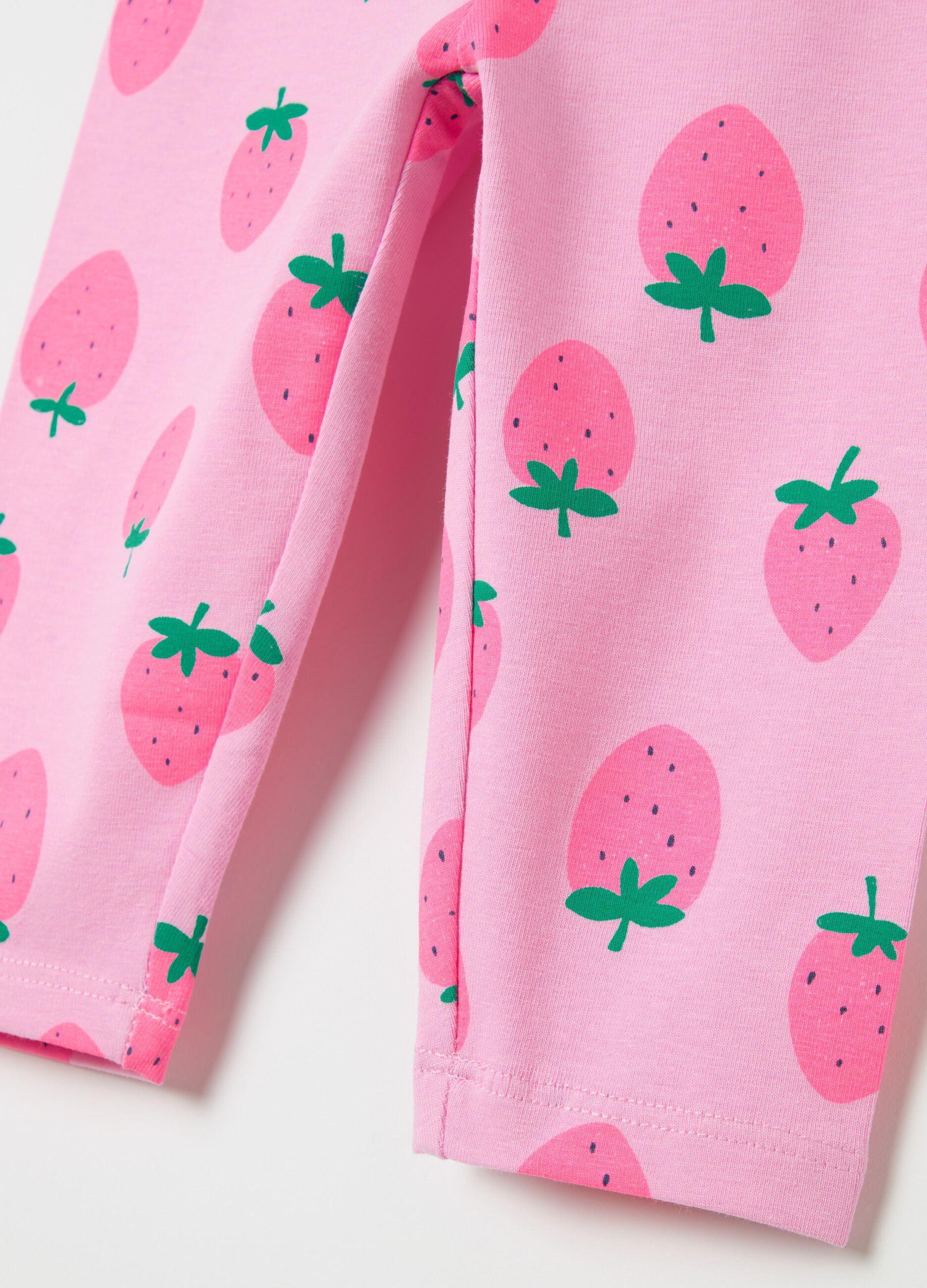 Three-quarter leggings in stretch cotton with print