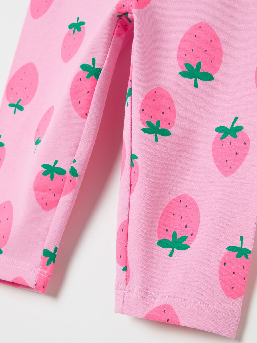 Three-quarter leggings in stretch cotton with print_2