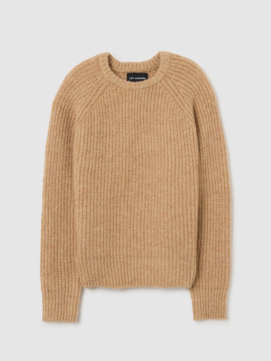 Maglione beige a coste regular fit_4
