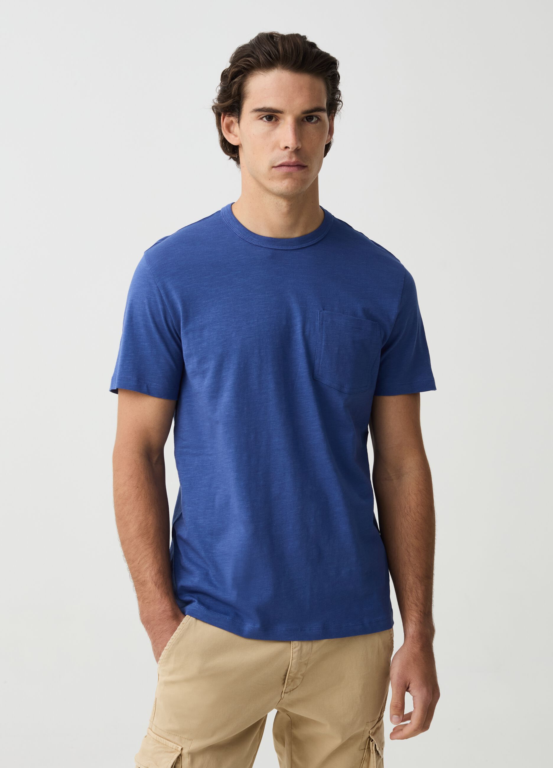 Jersey slub T-shirt with pocket