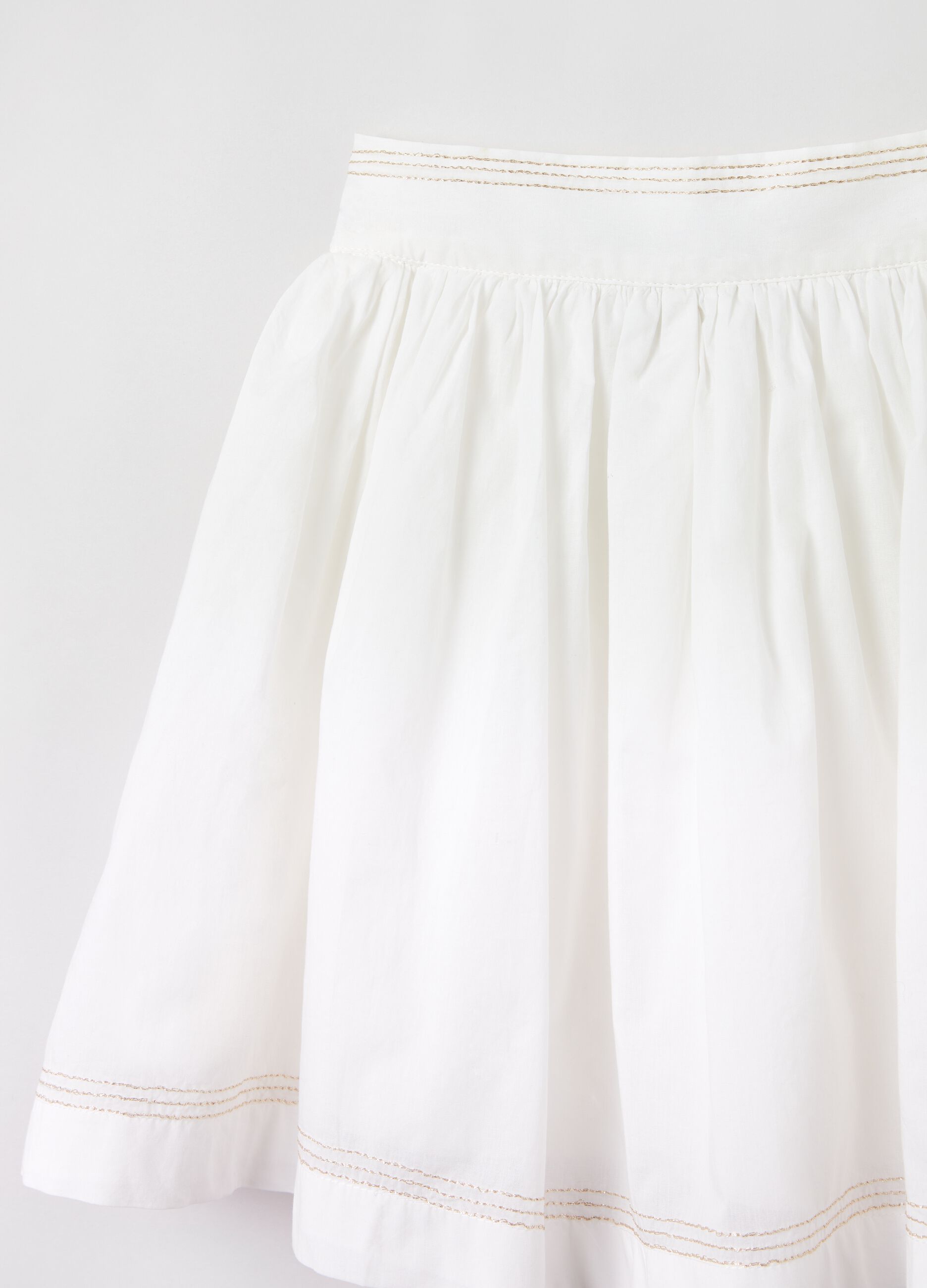Gonna in cotone con ricamo lurex_2