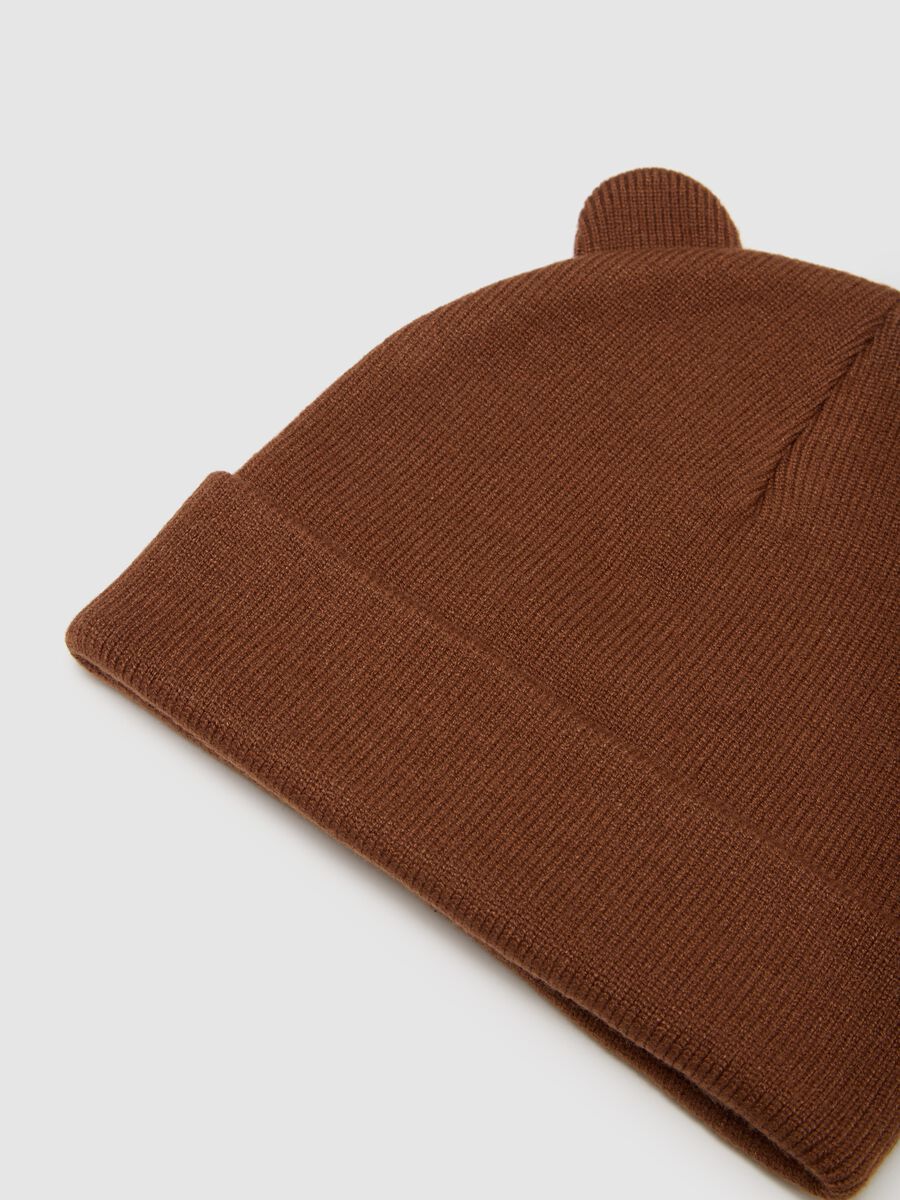 Brown children's hat with ears_1