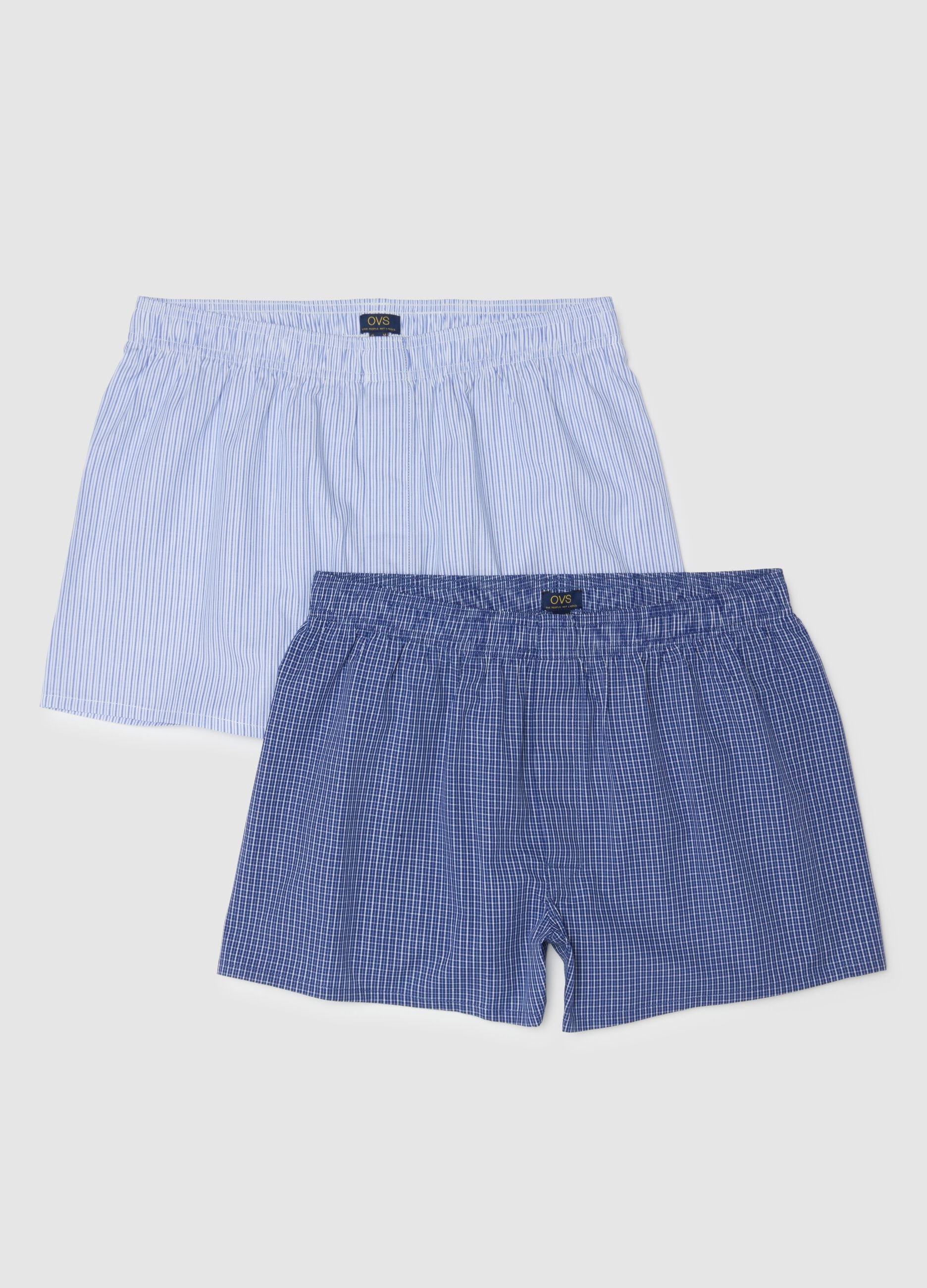 Set of bi-pack multicolour cotton boxer shorts with regular fit