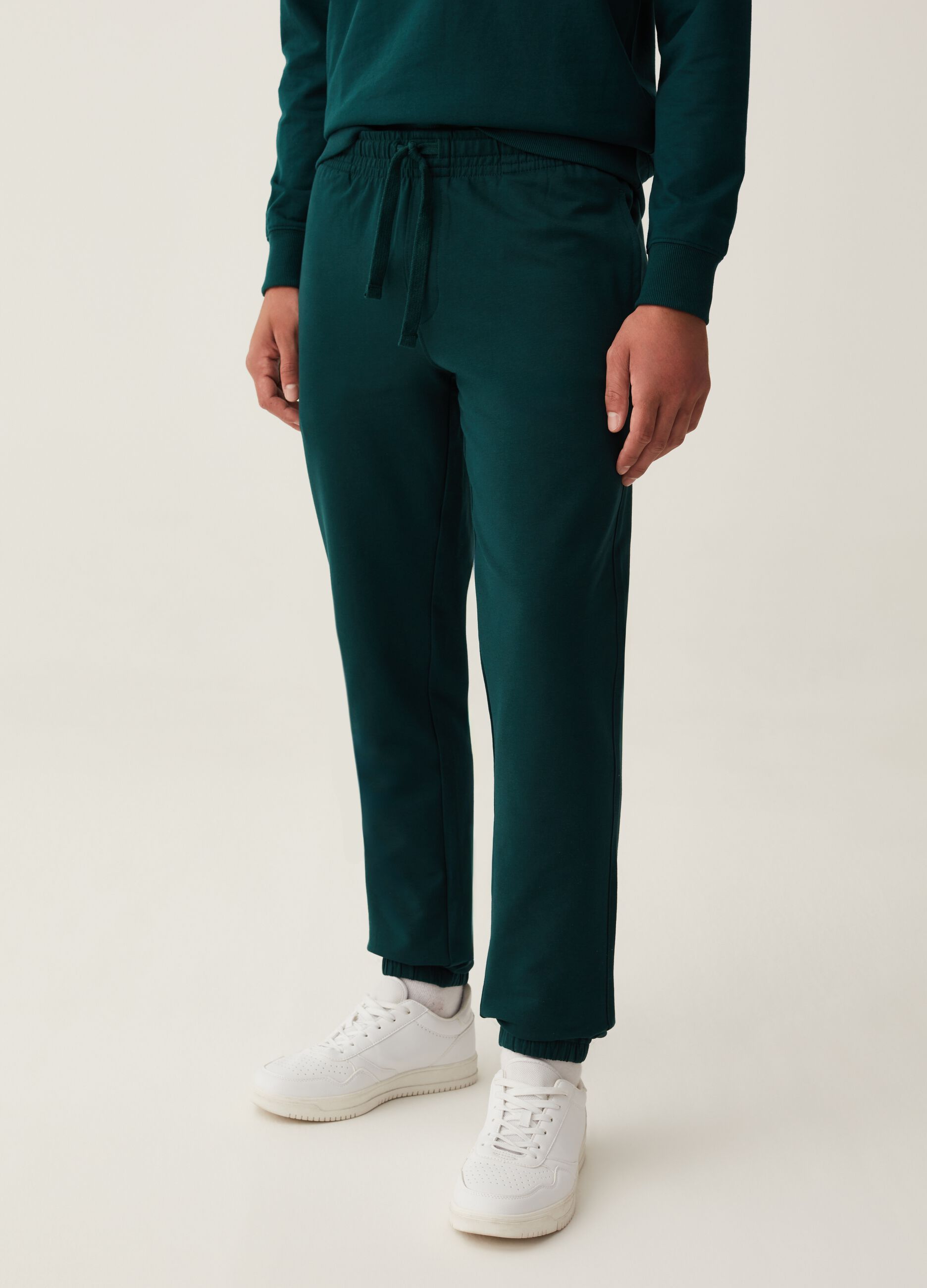 Joggers straight fit in French Terry_1