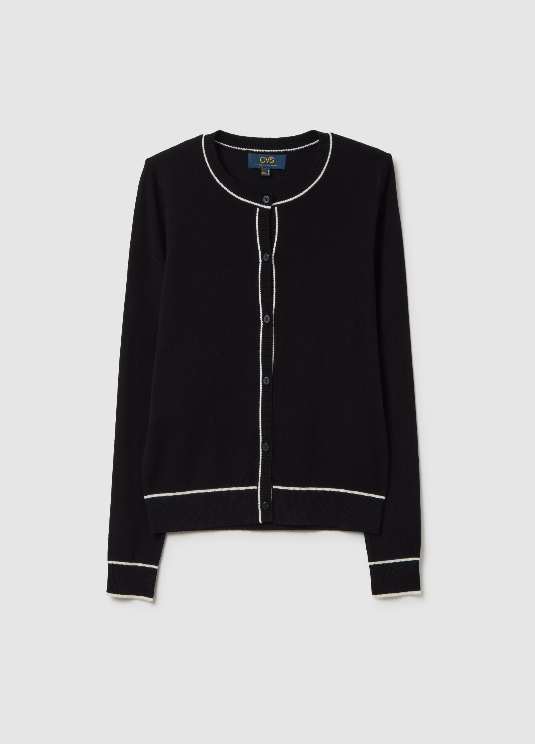 White viscose blend cardigan regular fit