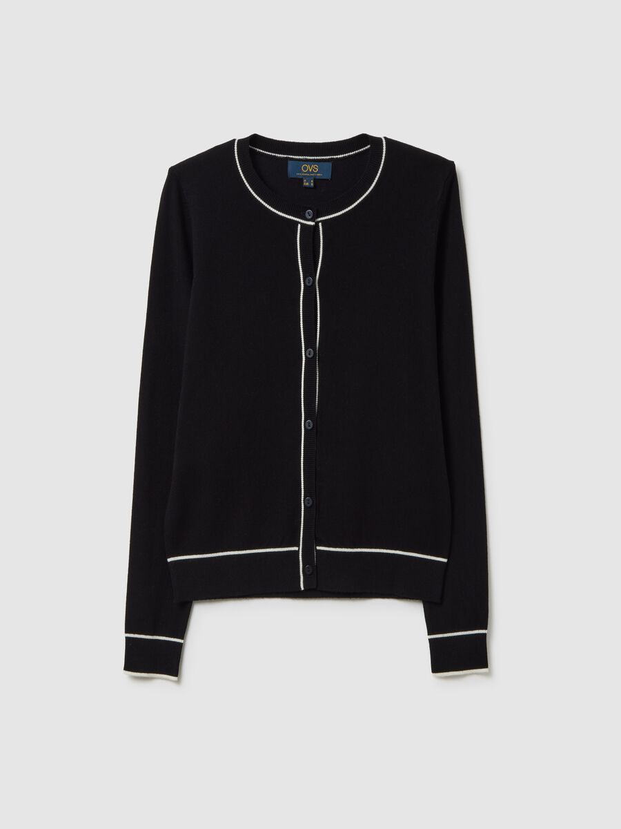 White viscose blend cardigan regular fit_4