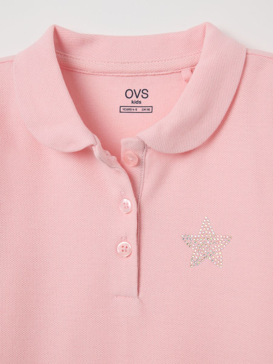 Pink polo shirt with short sleeves and star_2