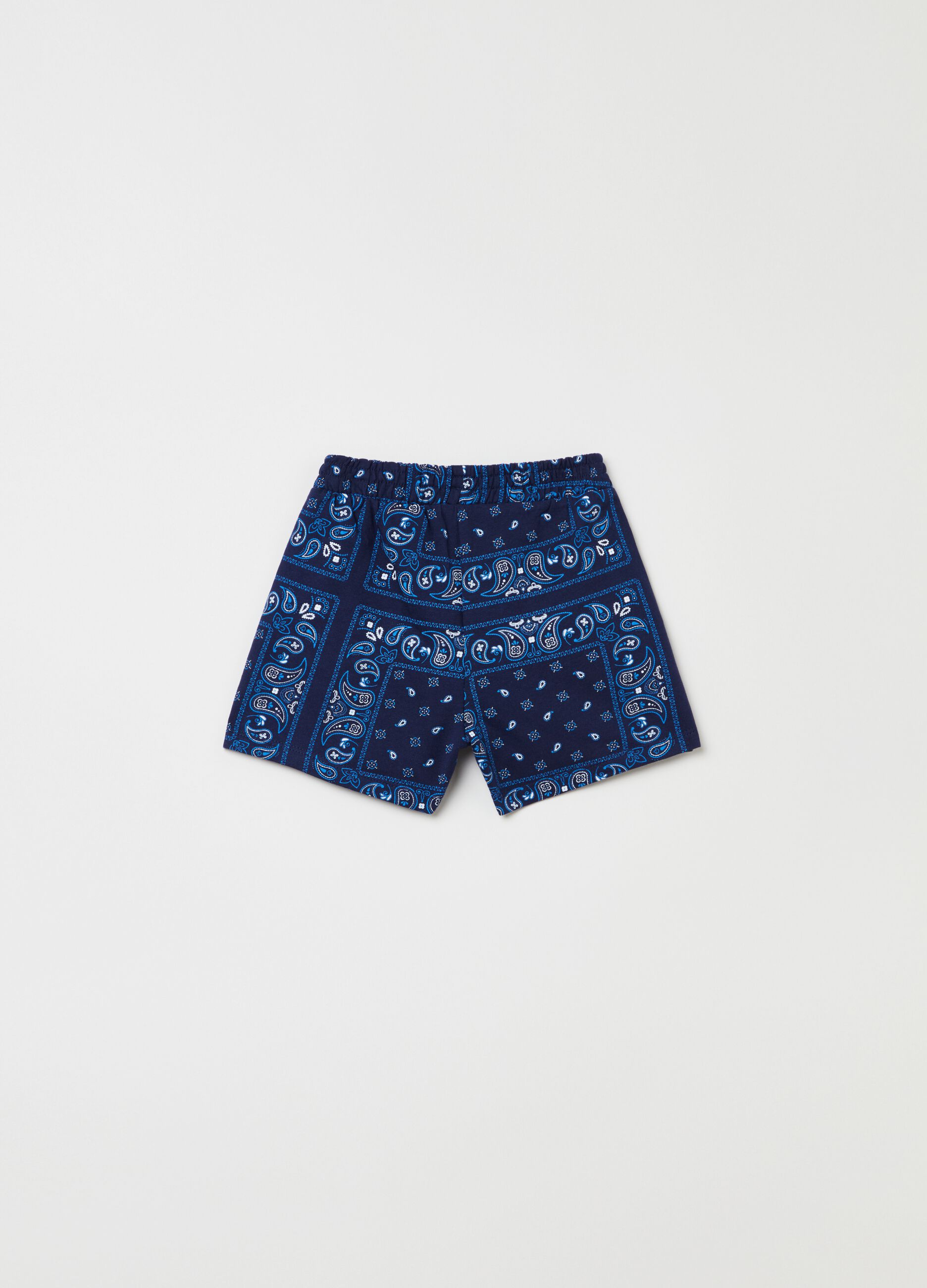 Shorts in cotone con stampa cachemire_1