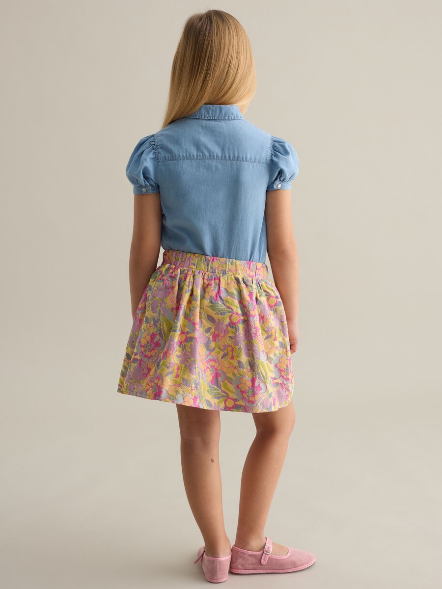 Skirt with jacquard floral design_3