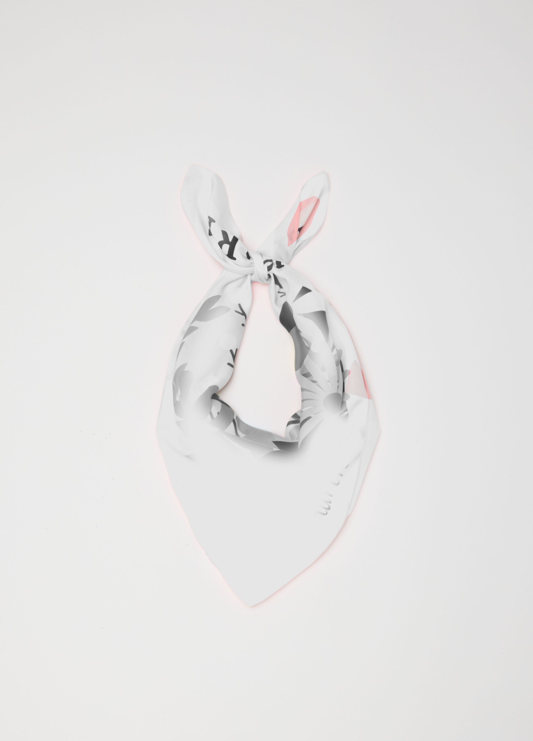 Light scarf in pure multicoloured viscose with floral pattern