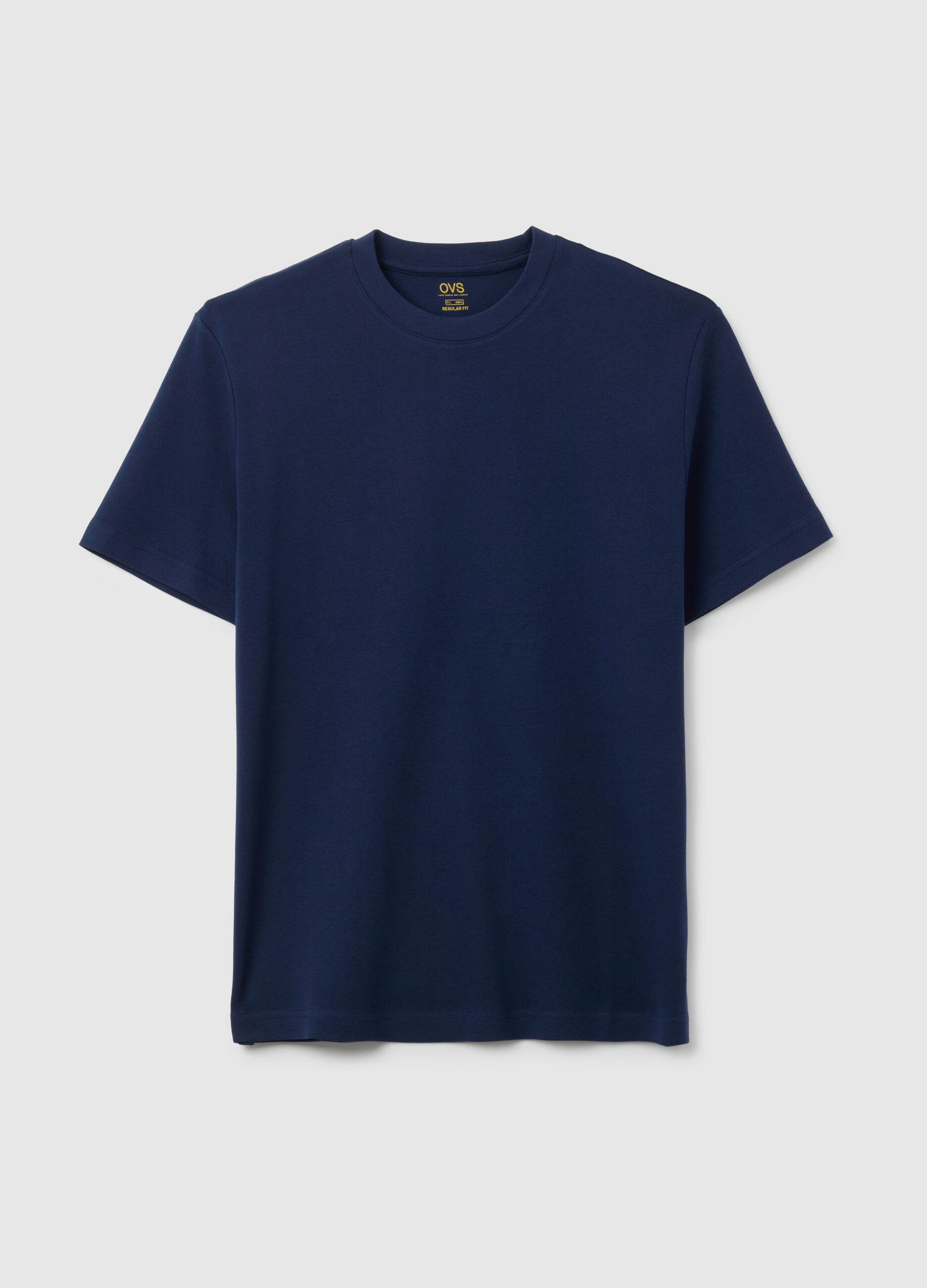 Short Sleeve Blue Cotton T-Shirt