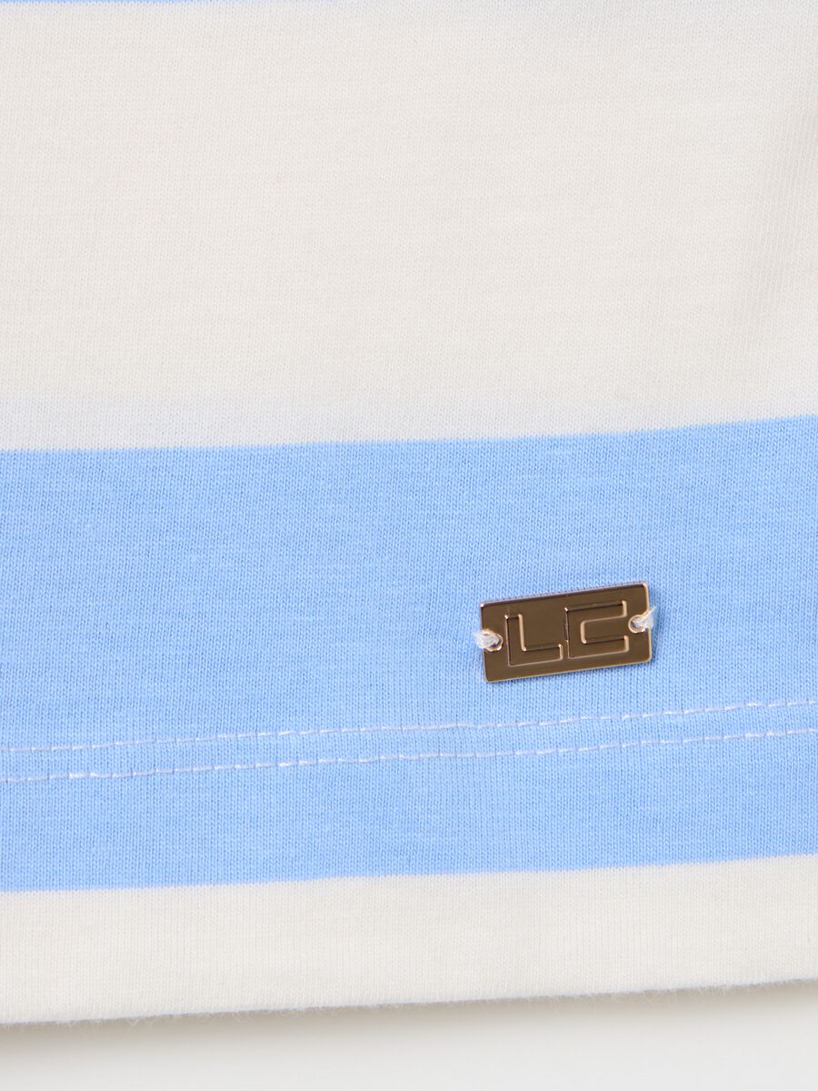 Blue and white striped T-shirt in organic cotton_5