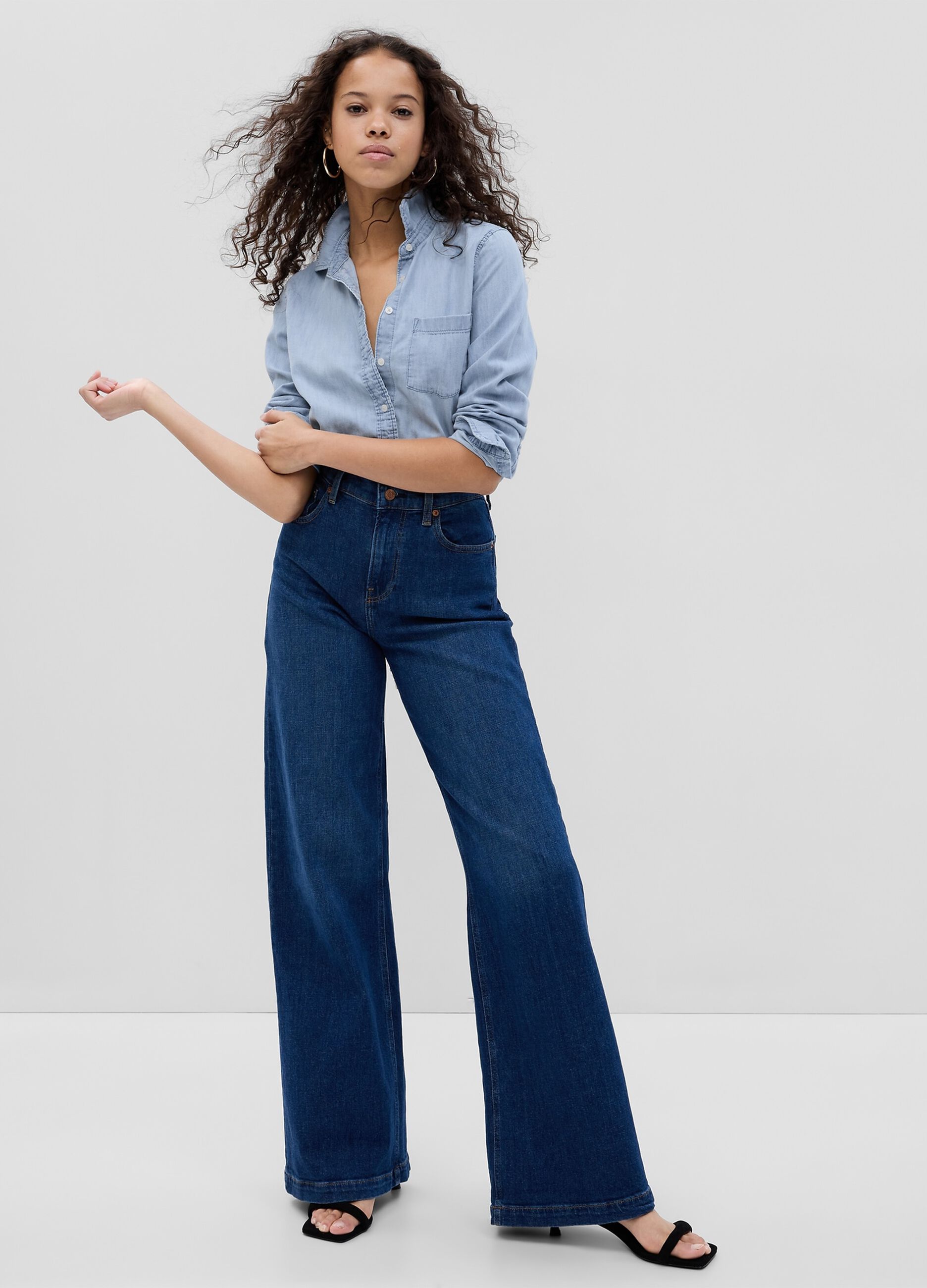 Denim shirt with pocket