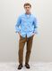 Long-sleeved blue flannel shirt in pure cotton regular fit_1
