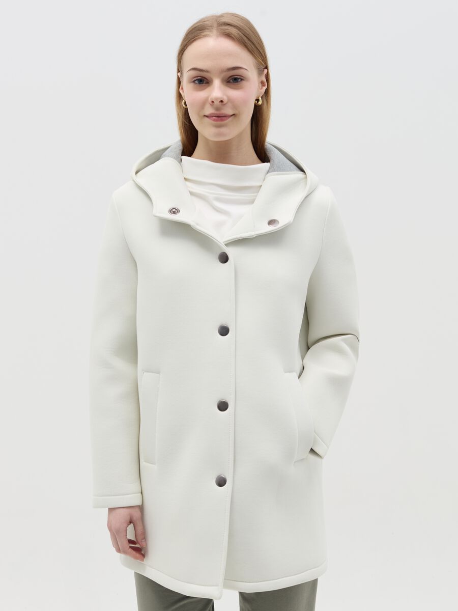 Hooded coat with buttons_0