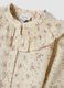 Camicia crema in puro cotone con stampa floreale rosa chiaro e verde oliva_2