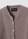 Grey pure wool crew-neck cardigan, regular fit_5