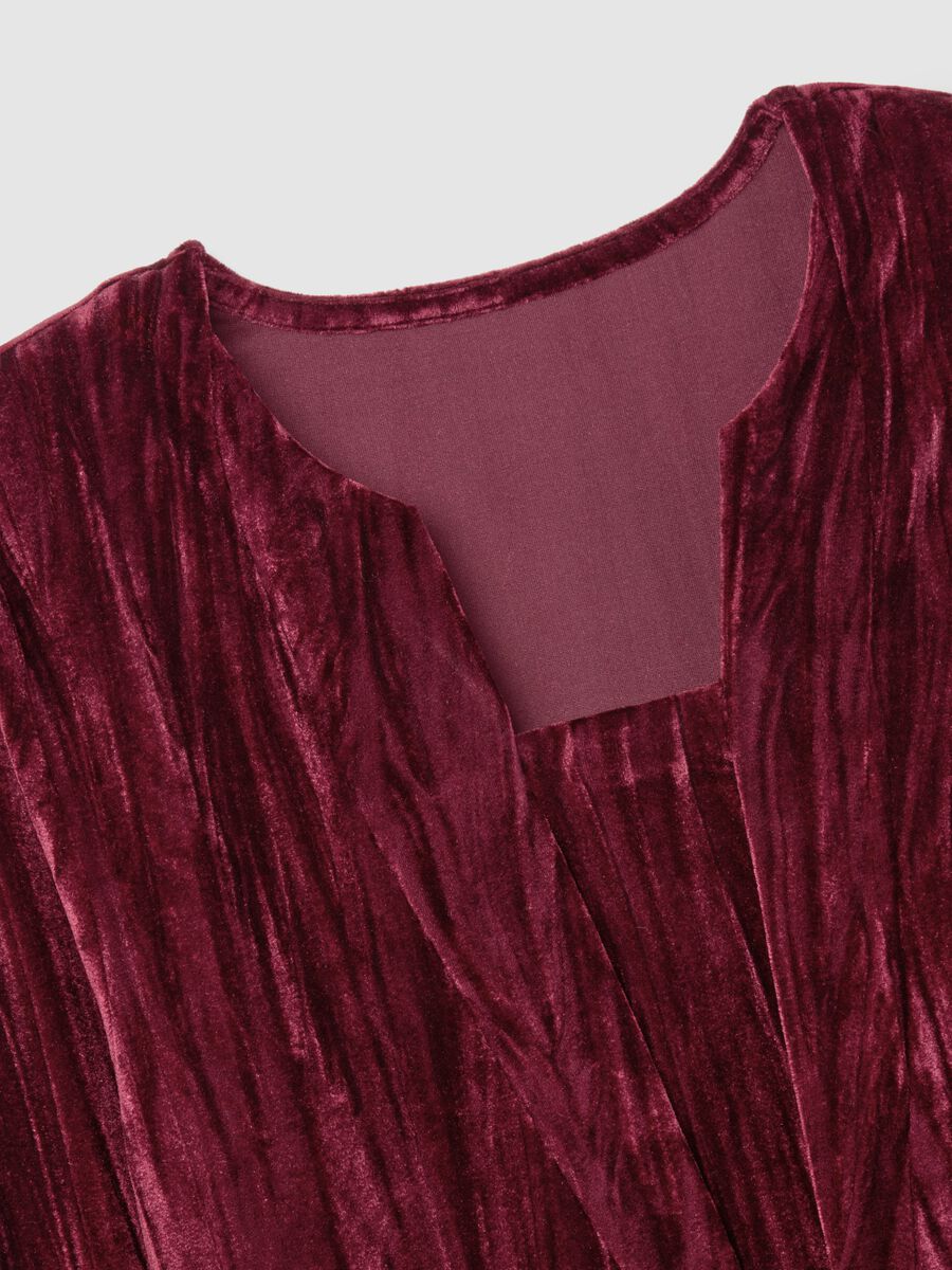Abito premaman in velluto bordeaux elasticizzato_5