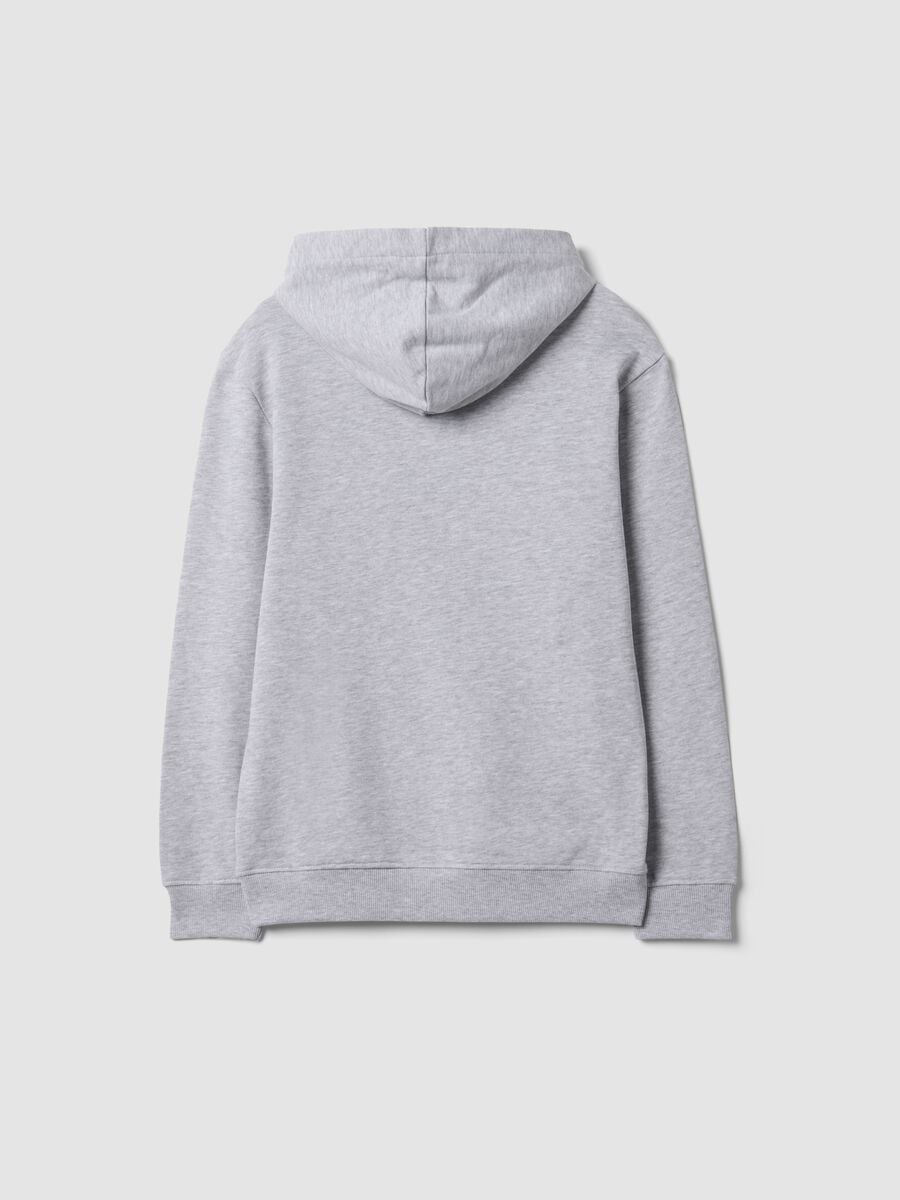 Felpa grigia in misto cotone e viscosa con cappuccio relaxed fit per ragazzo_5