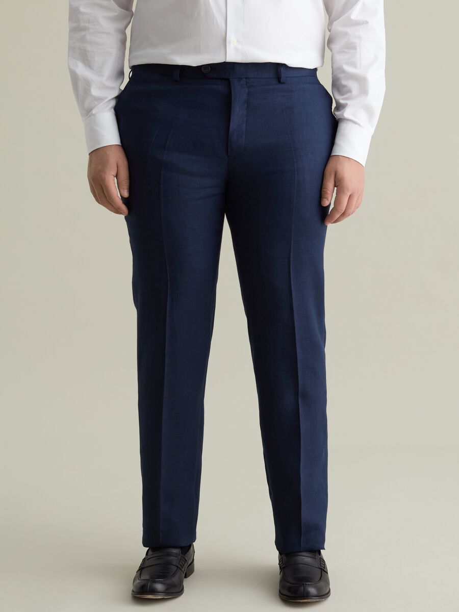 Oversized chino trousers in linen_1