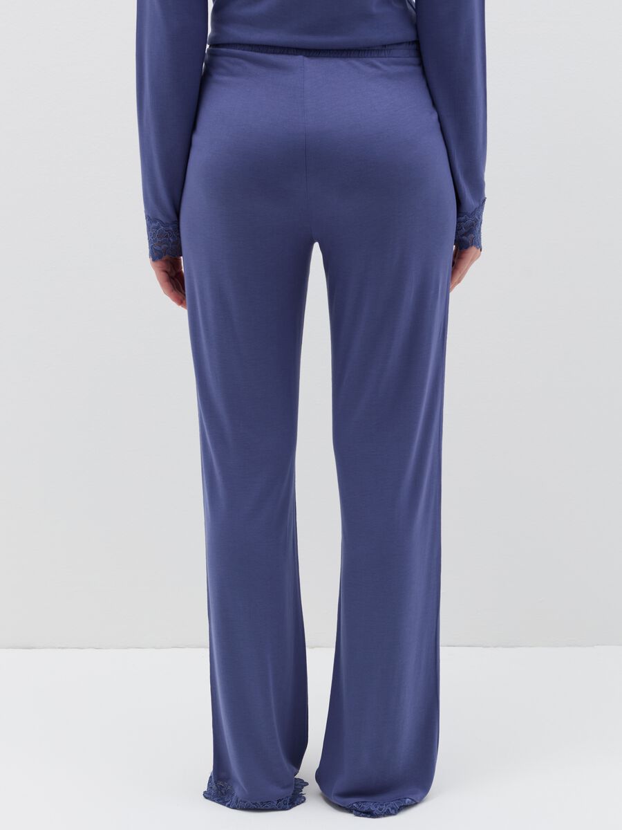 Pyjama trousers with lace insert_3