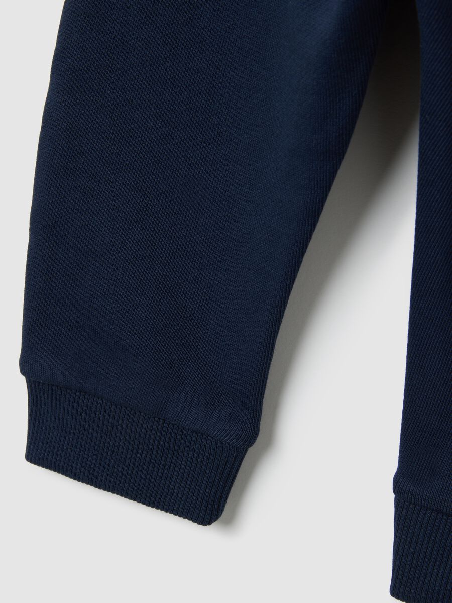 Pantaloni da neonato in puro cotone blu regular fit_3