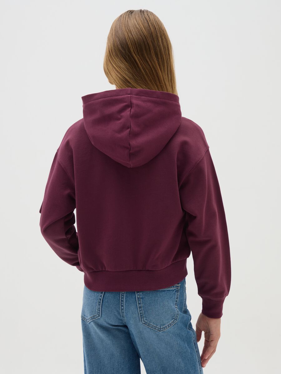 Girl's purple pure cotton hoodie regular fit_1