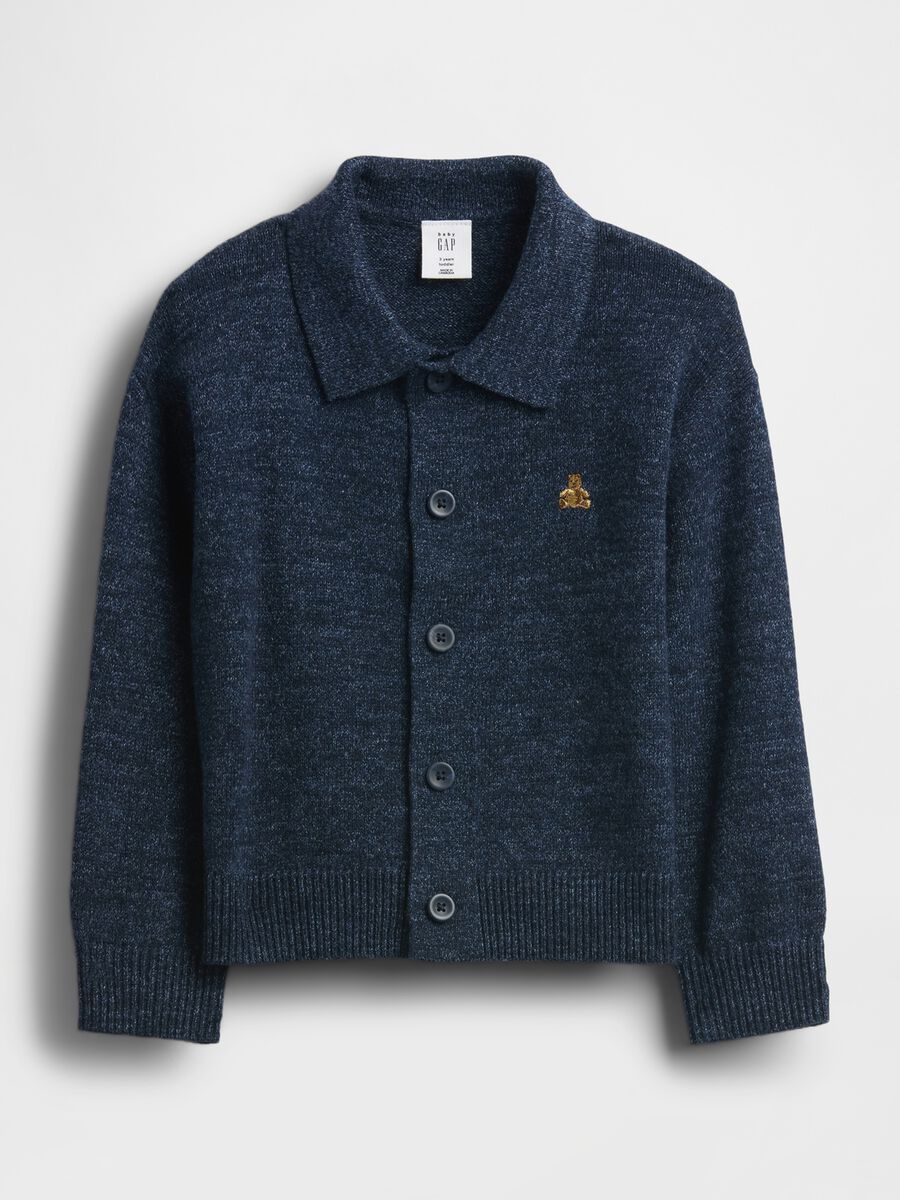 Maglione blu in misto cotone e poliestere_0