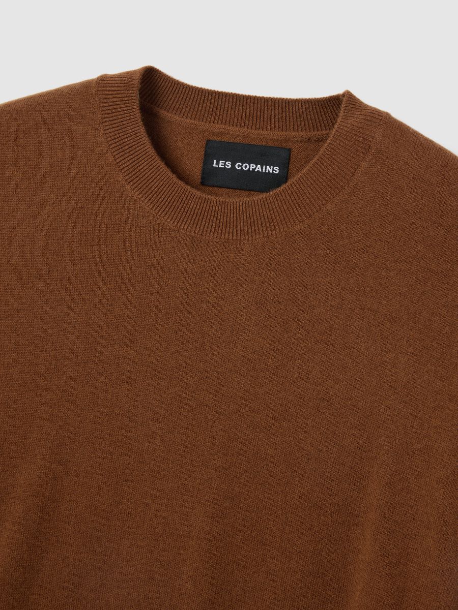 Brown pure wool jumper regular fit_5