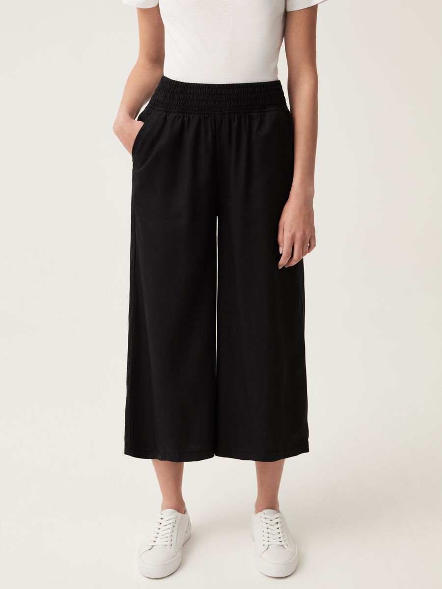Cropped palazzo pants in Lyocell_1