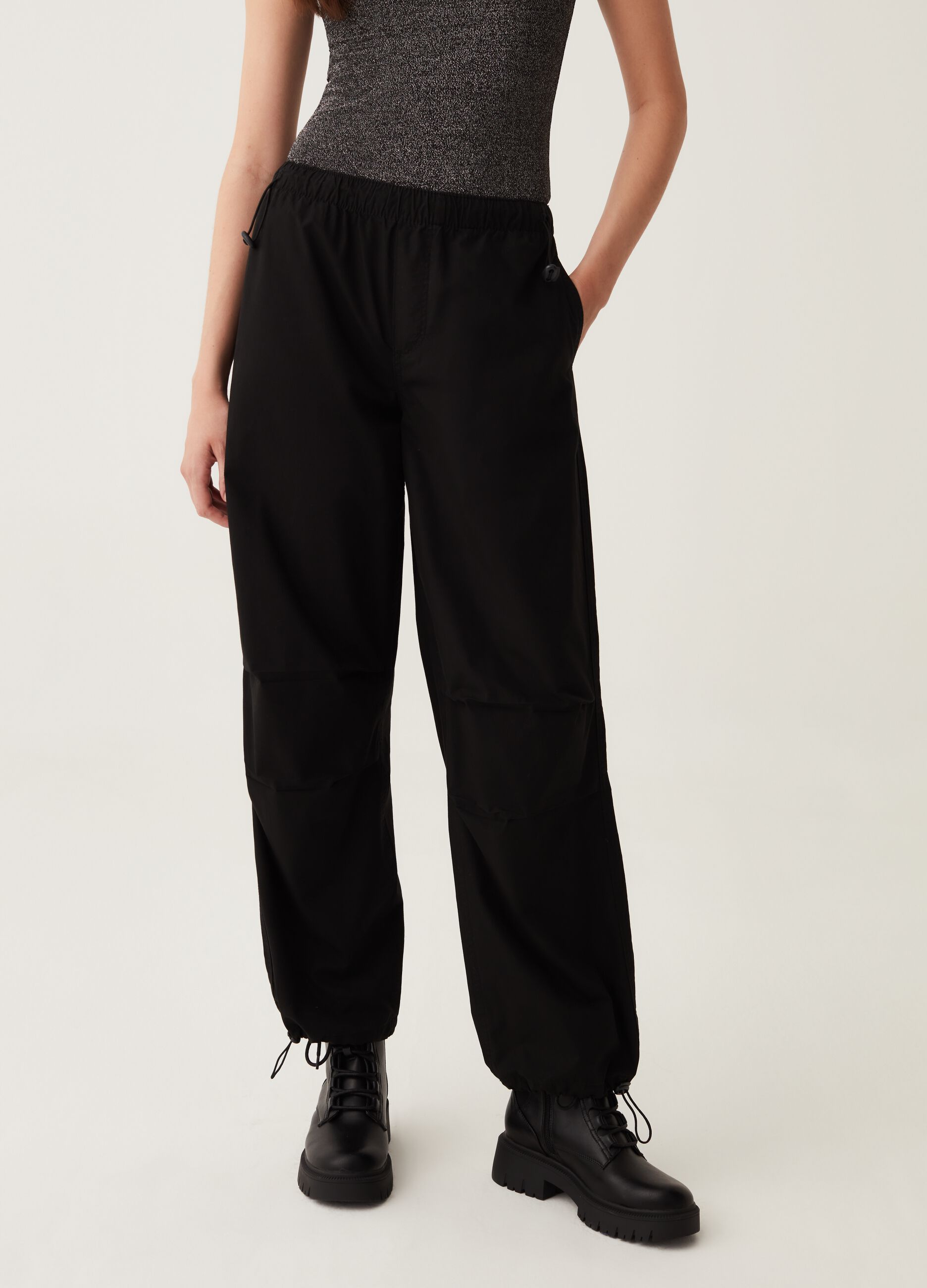 Pantaloni parachute in cotone_1