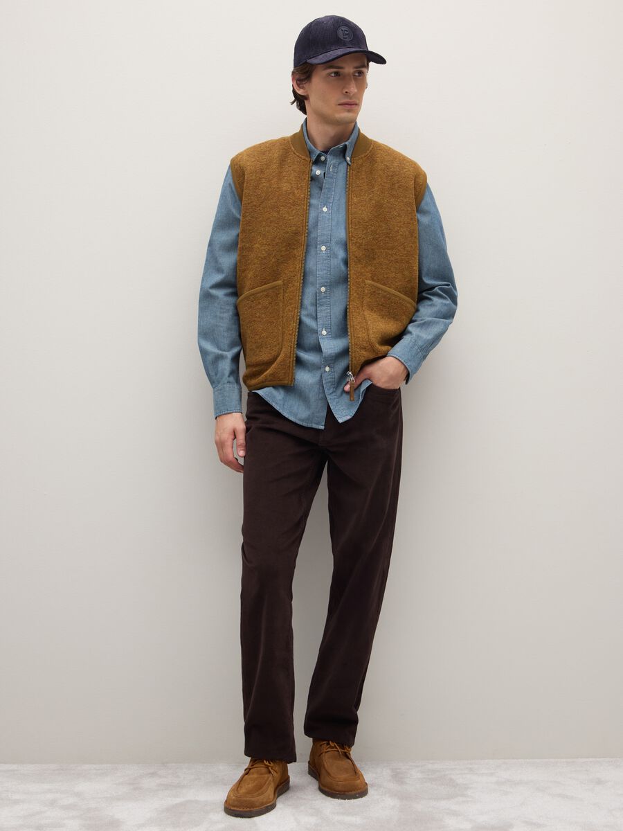 Brown Wool-Blend Gilet_2