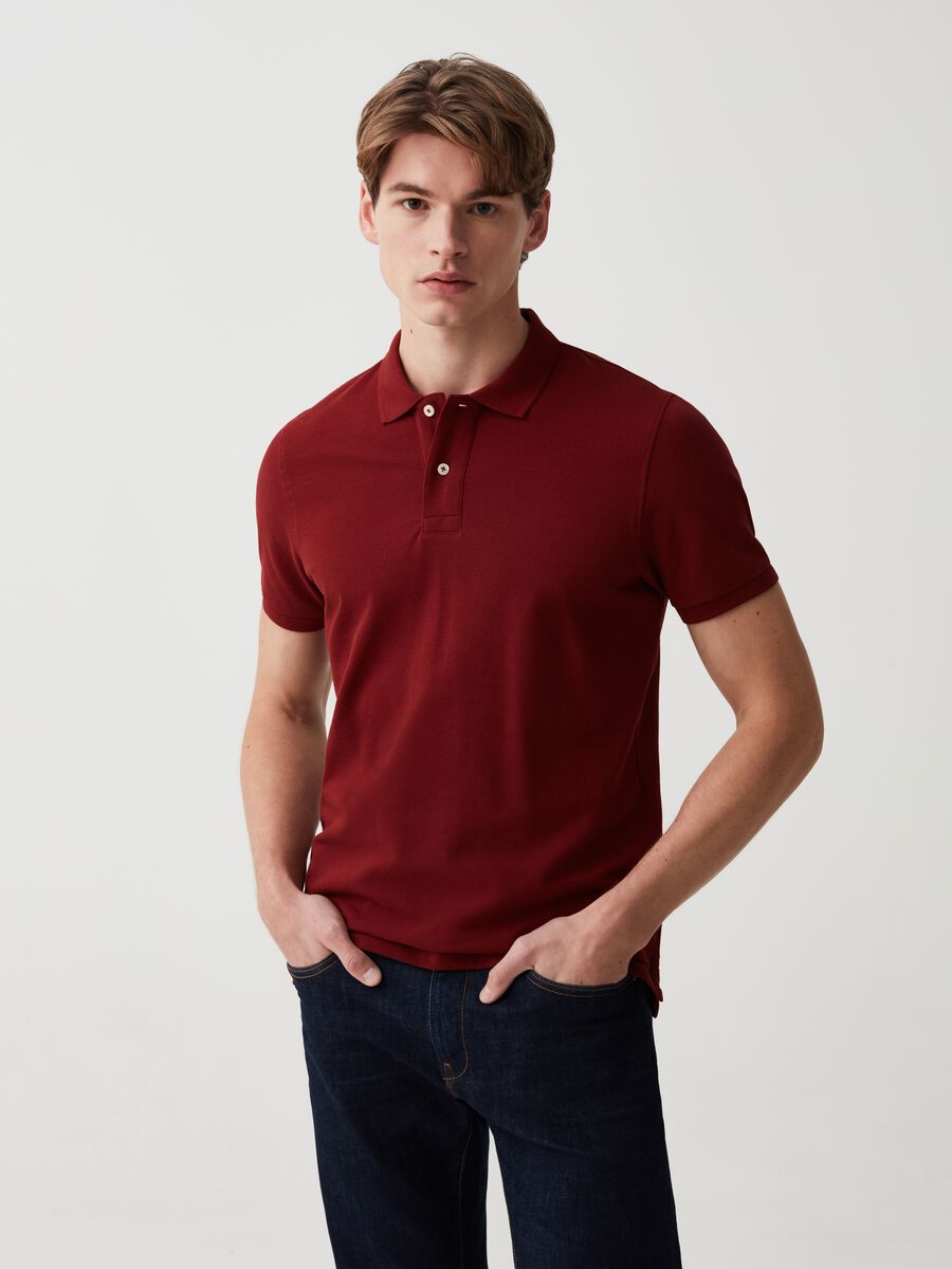 Organic cotton pique polo shirt_0