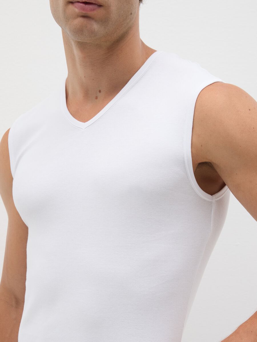 Men's White Pure Cotton Vest_3