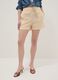Regular-fit pure cotton shorts with yellow and white stripes_1