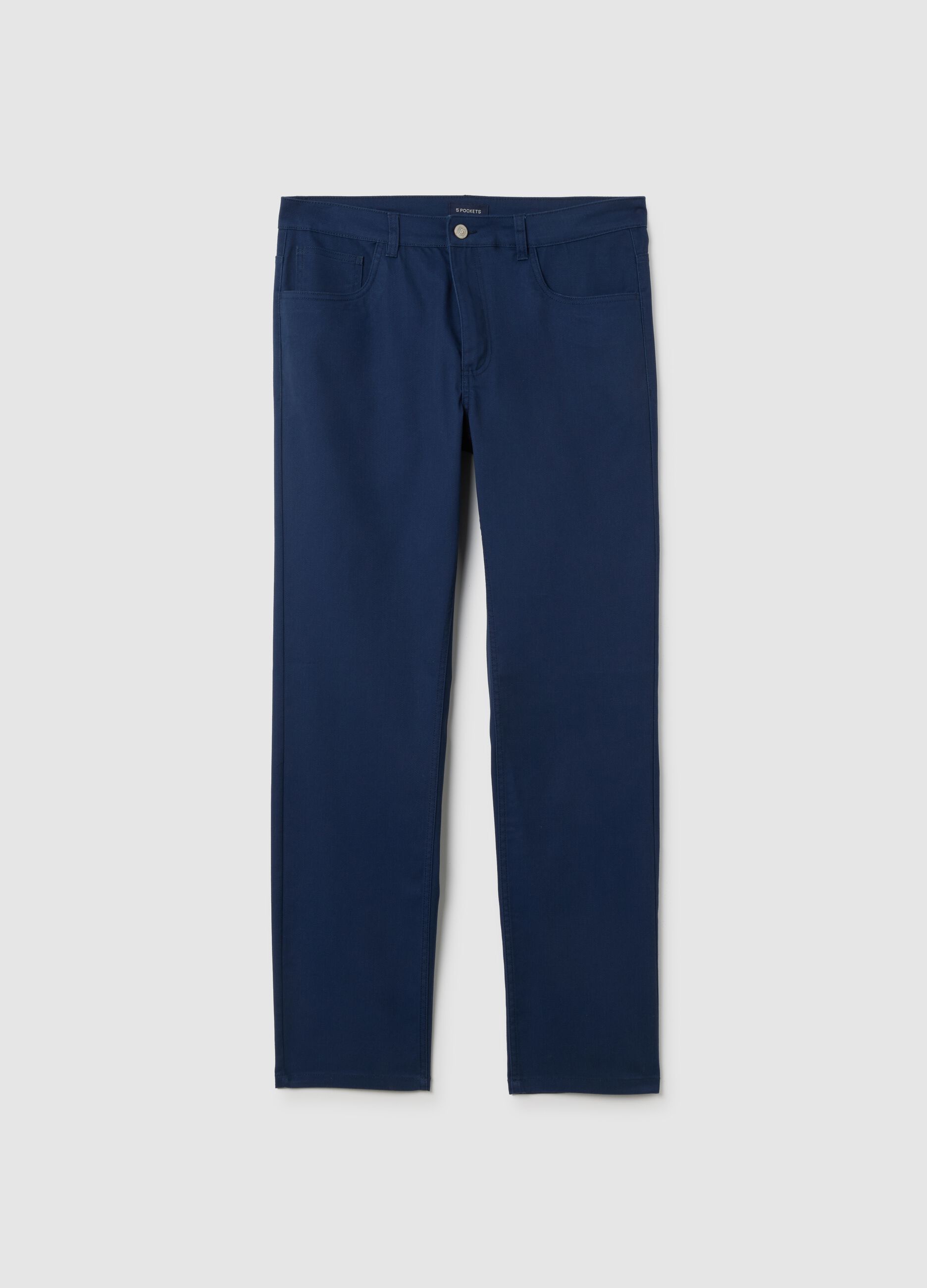 Blue trousers with pockets and regular fit
