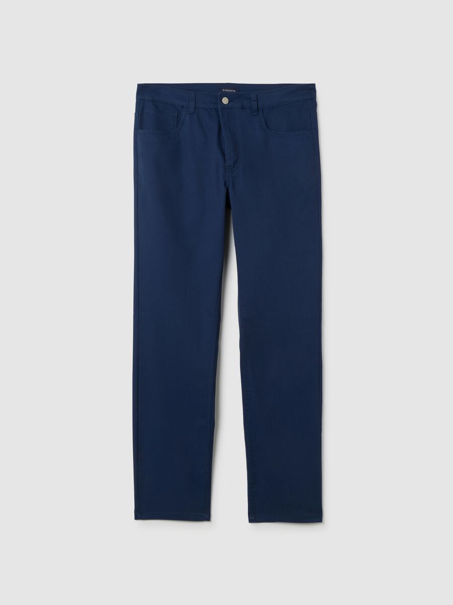 Pantaloni blu con tasche e regular fit_0
