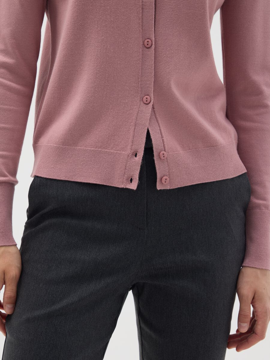 Cardigan in misto viscosa rosa regular fit_3