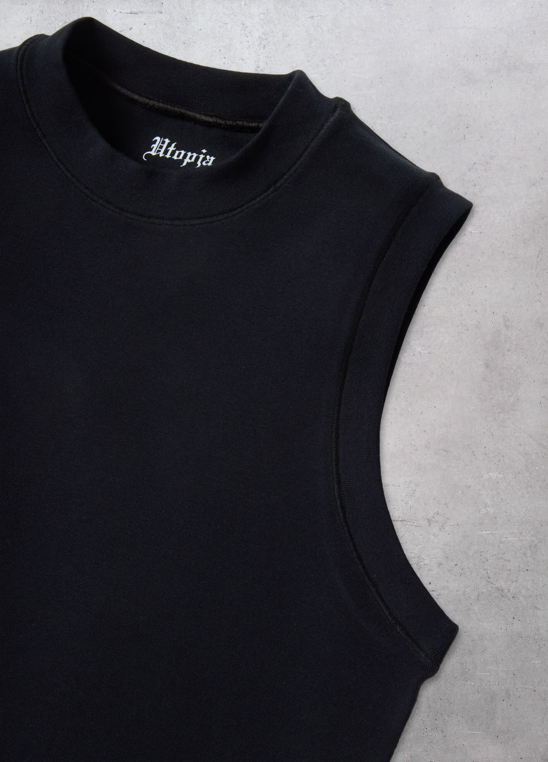 Mock Neck Tank Top Black