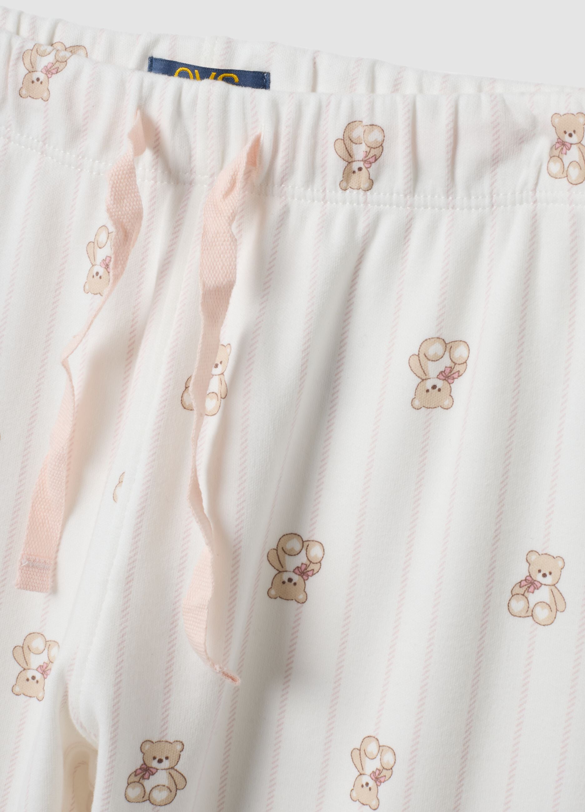 White pure organic cotton crew-neck pyjamas