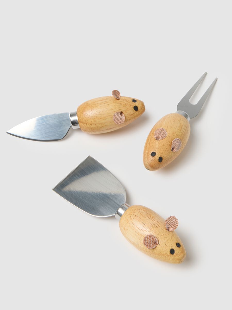 Set coltelli multicolor per formaggio in acciaio con manico in legno_2