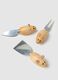 Multicolour Cheese Knife Set with Steel Blades and Wooden Handles_2