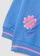 Blue cotton-blend hoodie with embroidered details, regular fit_3