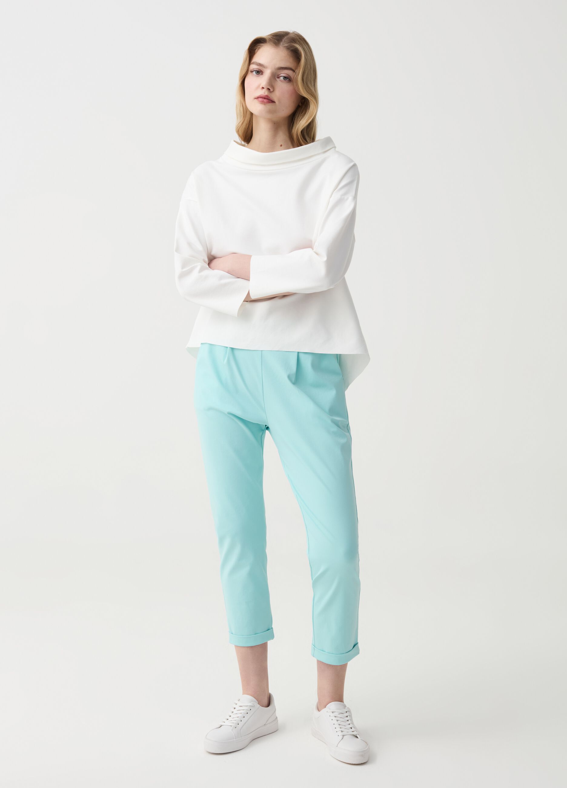 Ovs Joggers crop con risvolti