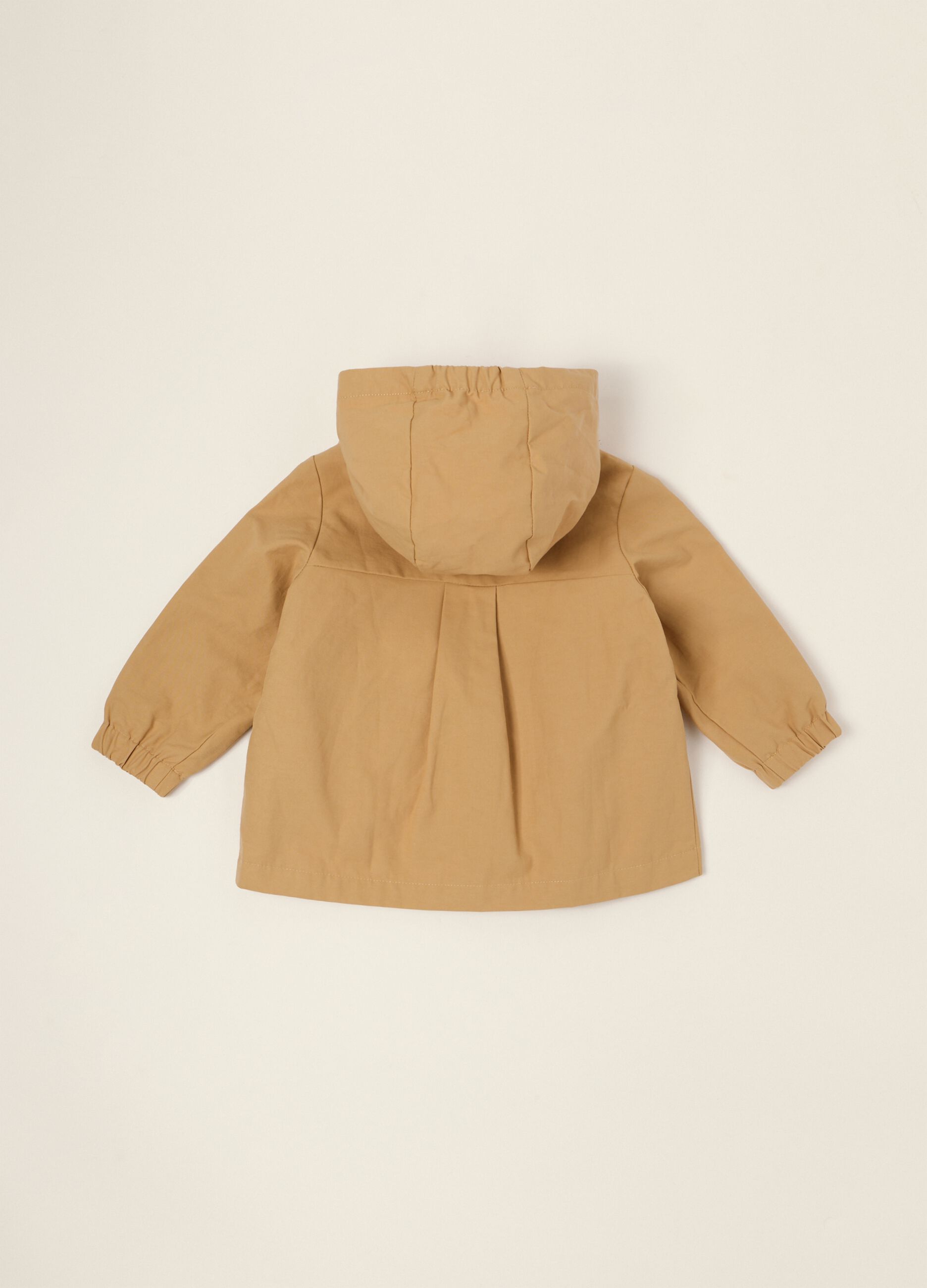 Beige cotton-blend baby girl jacket