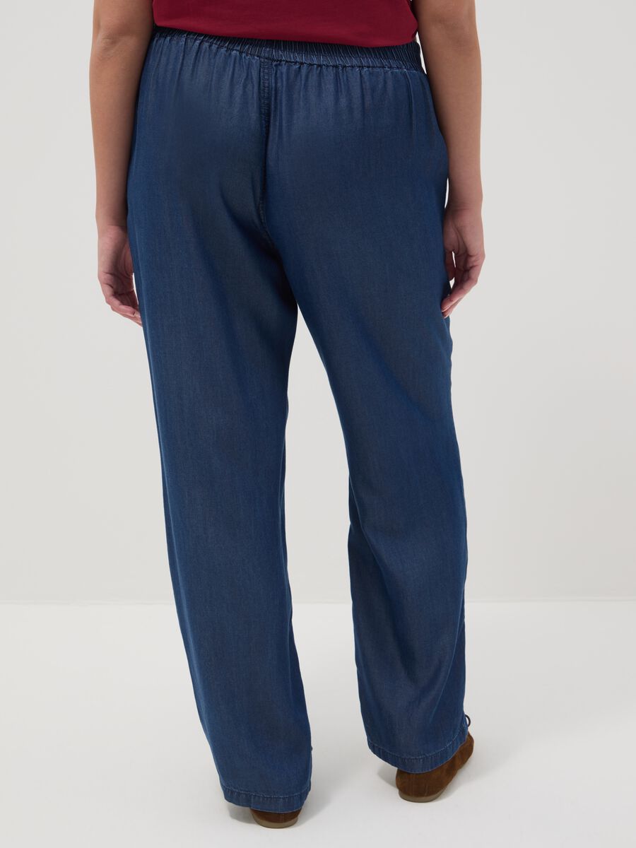 Pantaloni jogger in puro lyocell blu regular fit_2