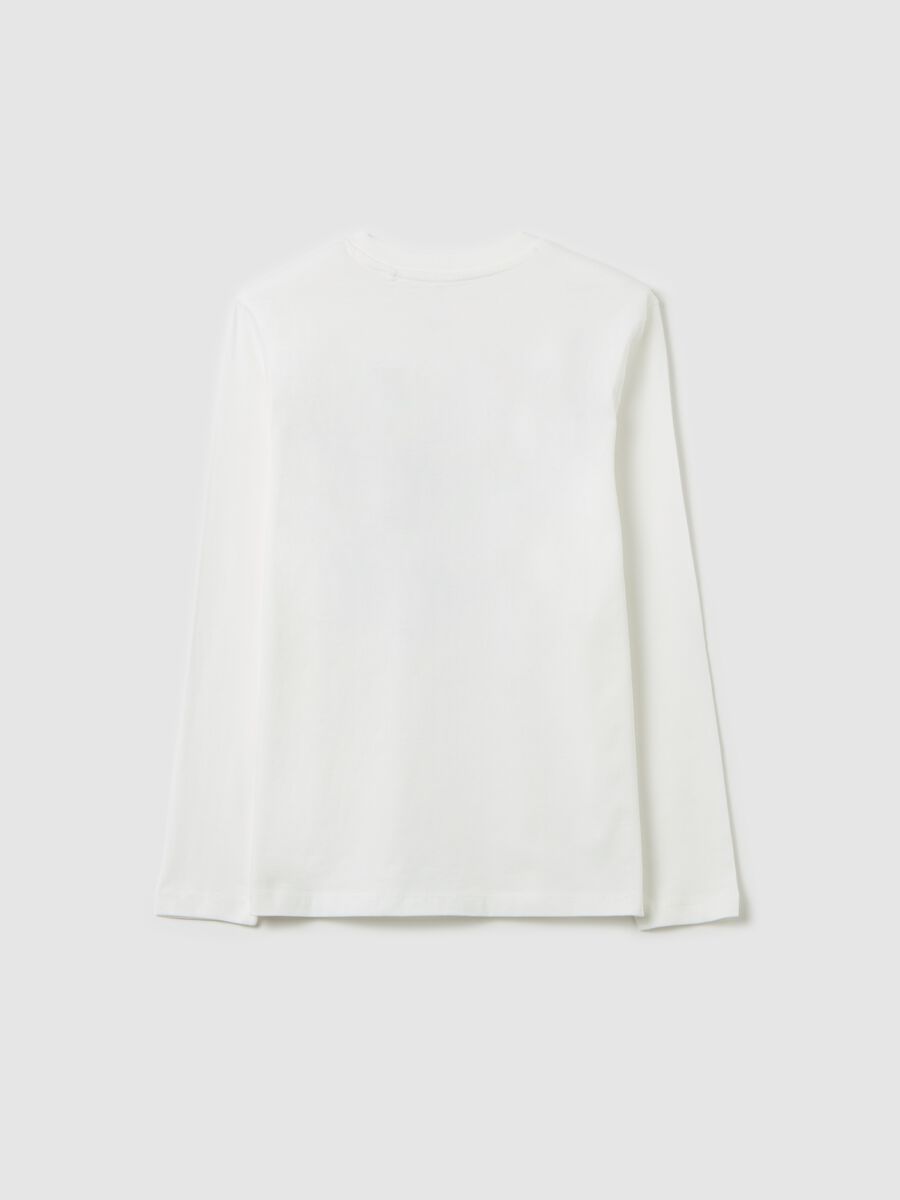 T-shirt a maniche lunghe in cotone con stampa_4