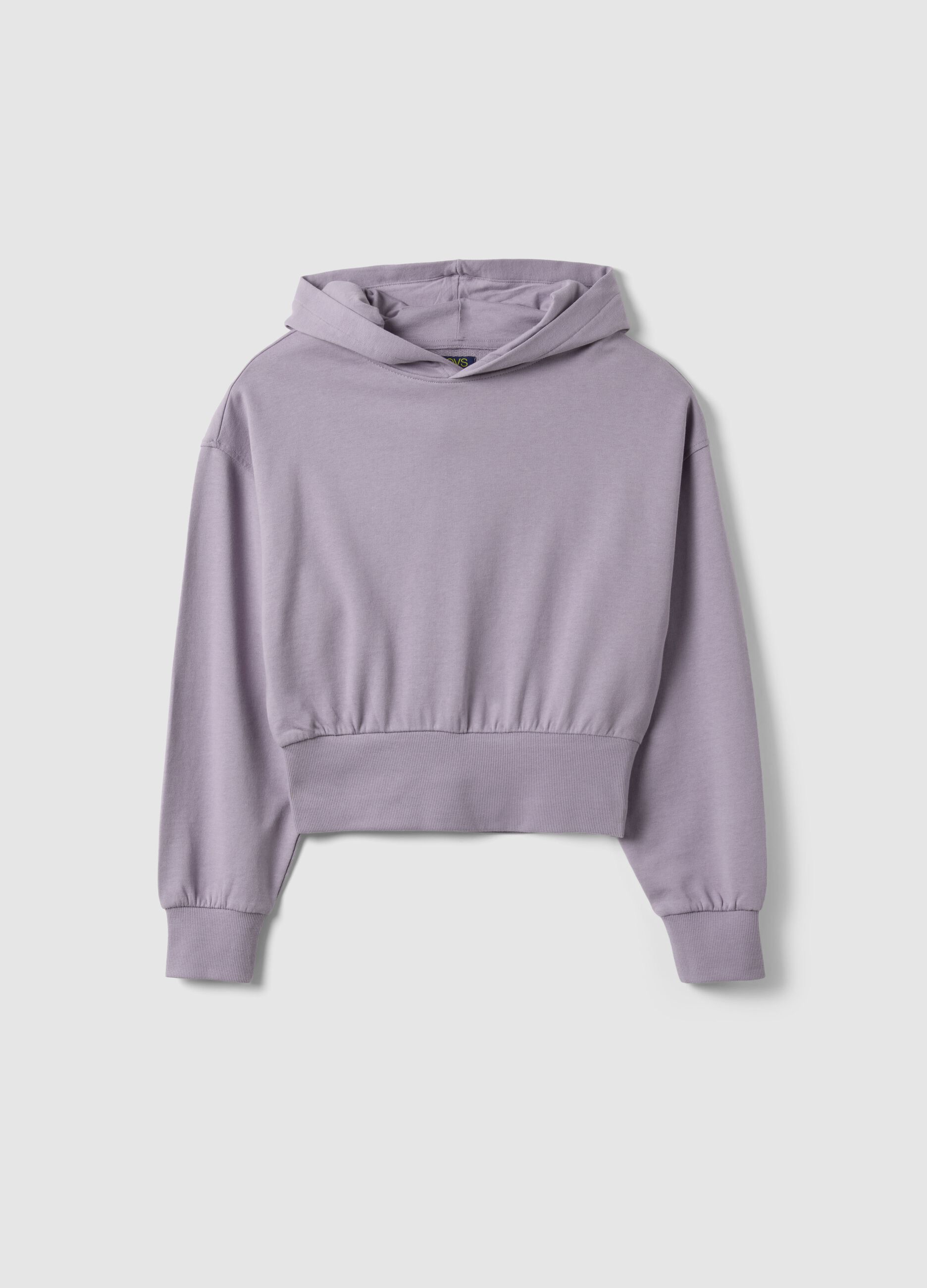 Girls' Pure Cotton Purple Hoodie with Relaxed Fit