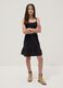 Black pure cotton dress with thin straps_0