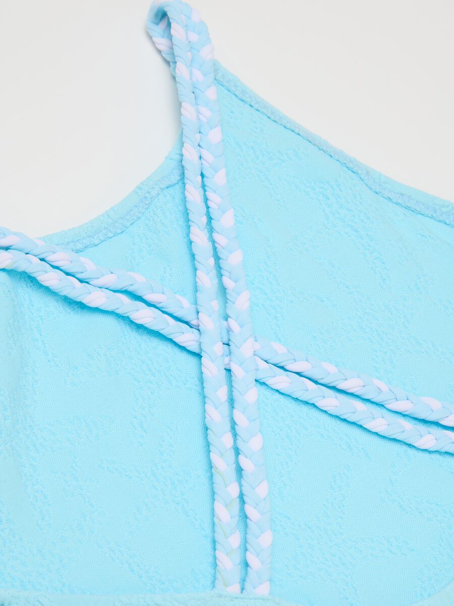Girls' blue stretch-blend swimsuit_3
